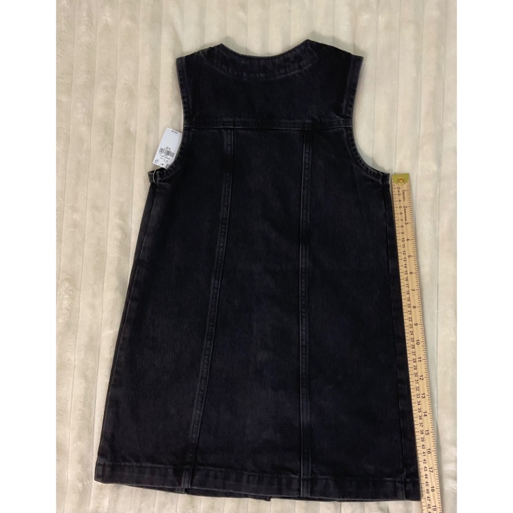 Old Navy Girls Black Denim Button Front Jumper Dress Size M 8 NWT 803047-00-1 - Picture 6 of 8